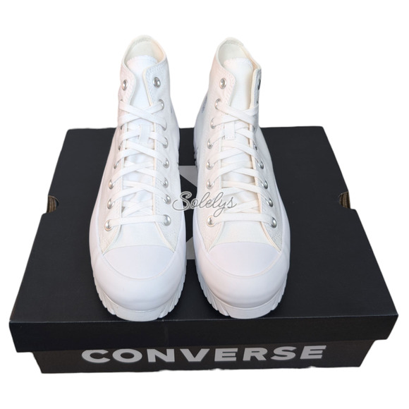 Converse CTAS Lugged 2.0 Platform White Canvas Sneaker Boot Womens 10.5 NEW - Picture 3 of 11